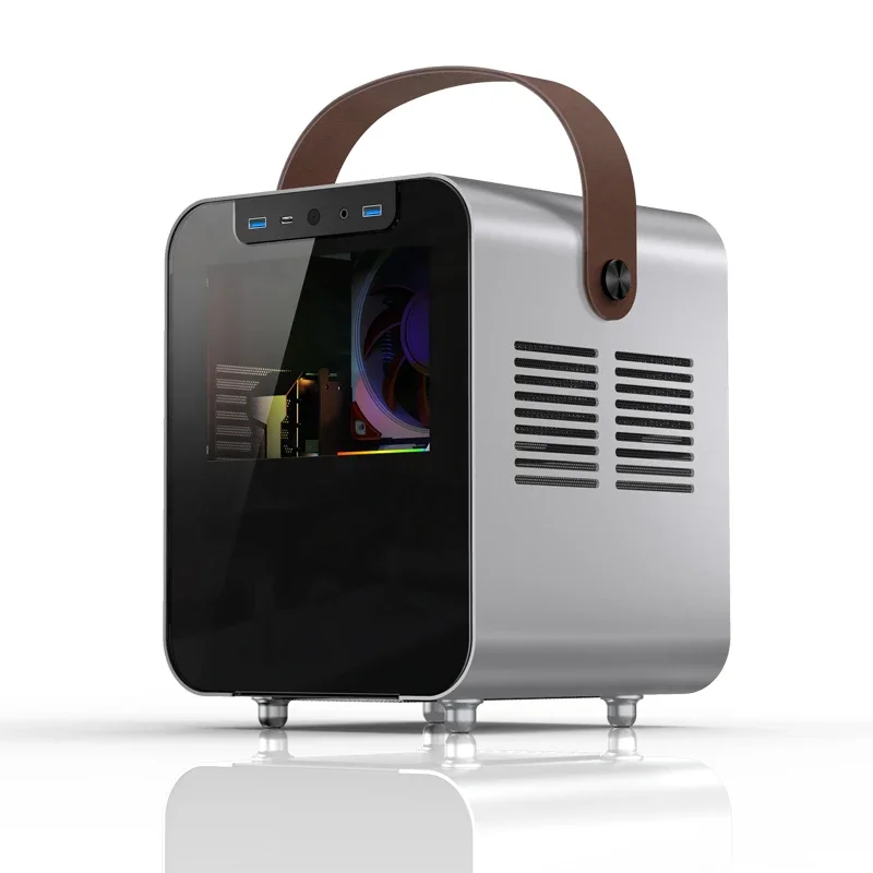 

Jonsbo Bo100 ITX Small Chassis Mini Handle Portable Aluminum Side Transparent Water-Cooled Computer Host Mac Case