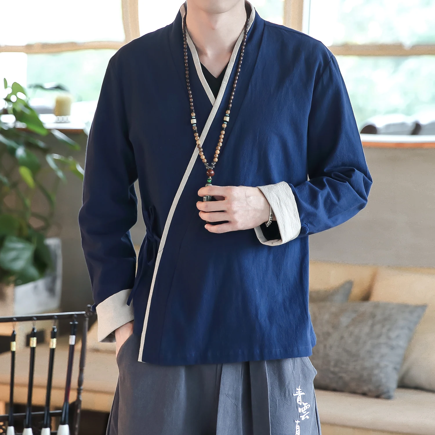 Men's Kimono Shirt Cardigan Traditional Men's Chinese Samurai Costume Casual Harajuku Kimono Jacket Streetwear Tops
Men's Kimono Shirt Cardigan Traditional Men's Chinese Samurai Costume Casual Harajuku Kimono Jacket Streetwear Tops