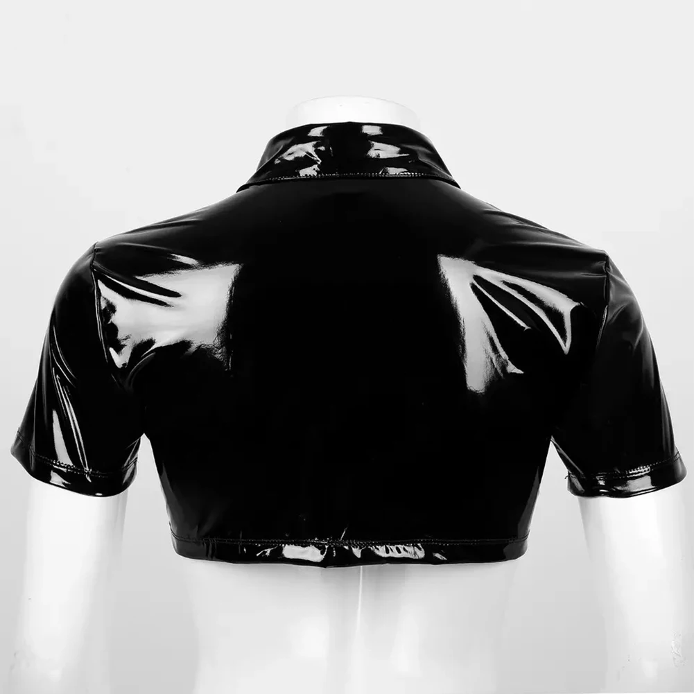 Be the Trendsetter with these Trendy Wet Look PVC Blouse Faux Patent Leather Shirt Jacket Coat PU Slim for Men
Be the Trendsetter with these Trendy Wet Look PVC Blouse Faux Patent Leather Shirt Jacket Coat PU Slim for Men