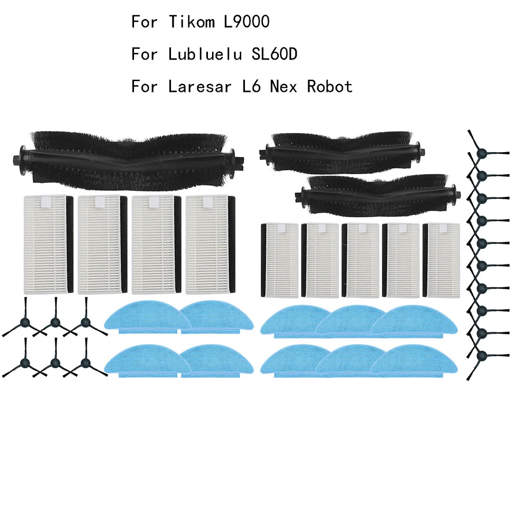15/23pcs Main Brush Mop Pads Side Brushes Filters For Tikom L9000 For Lubluelu SL60D For Laresar L6 Nex Robot
15/23pcs Main Brush Mop Pads Side Brushes Filters For Tikom L9000 For Lubluelu SL60D For Laresar L6 Nex Robot