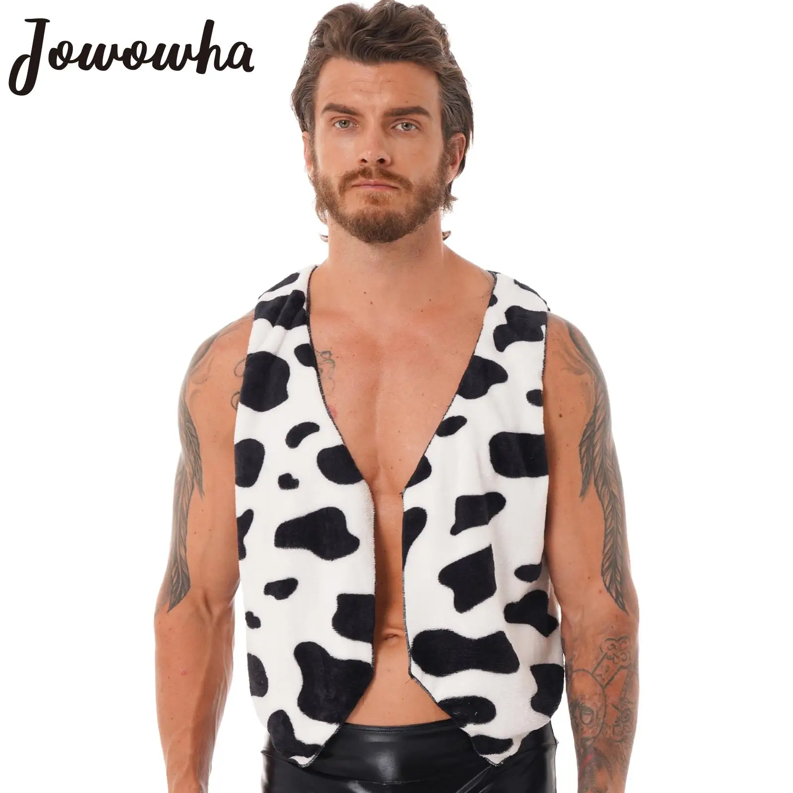 Men's Cow Print Sleeveless Open Front Flannel Waistcoat Adult Festival Vintage Hippie Halloween Cosplay Dress Up Cowboy Costume
Men's Cow Print Sleeveless Open Front Flannel Waistcoat Adult Festival Vintage Hippie Halloween Cosplay Dress Up Cowboy Costume