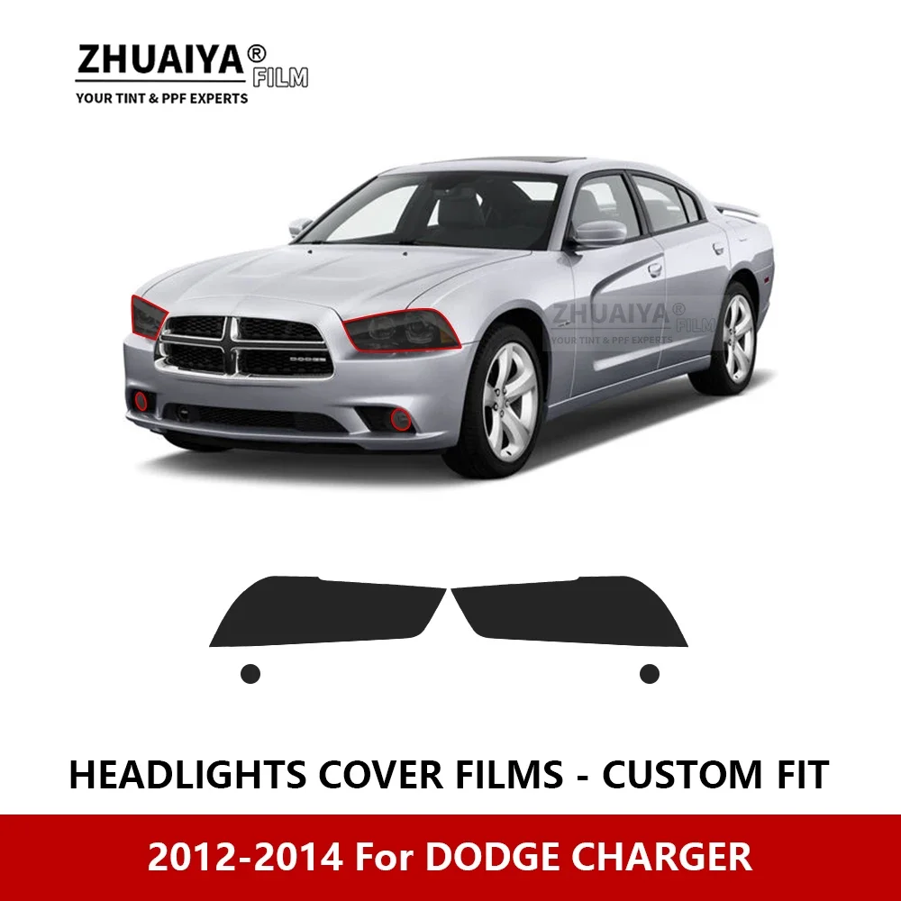 

Для DODGE CHARGER 2012-2014 Автомобильная внешняя фара против царапин PPF предварительно отрезанная Защитная пленка для ремонта автомобильные наклейки аксессуары