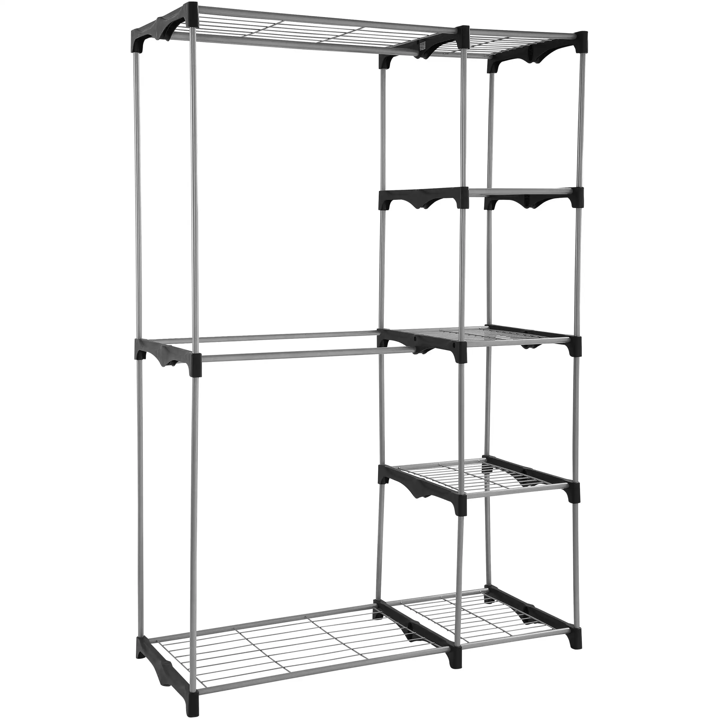 

Mainstays Wire Shelf Closet Organizer, 2-Tier, Easy to Assemble bedroom furniture wardrobes storage cabinet closet organizer