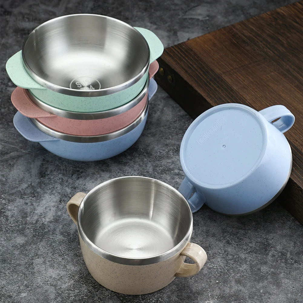 304 Stainless Steel Wheat Bowl Anti-scalding Anti-fall Children's Rice Soup Bowl Home Heat Insulation Double Layer Food Bowl
304 Stainless Steel Wheat Bowl Anti-scalding Anti-fall Children's Rice Soup Bowl Home Heat Insulation Double Layer Food Bowl