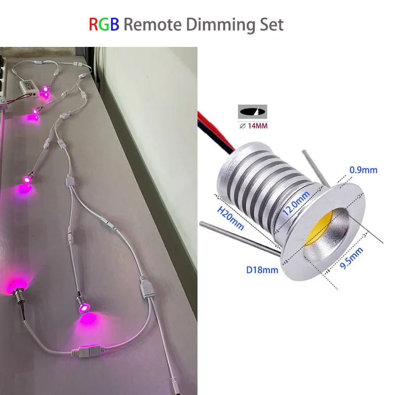 RGB 12V LED DownLight Mini Spotlight Room Decoration Display Ceiling Light Rgb 0.5W Remote Dimming Light+Transformer AC220V Set
RGB 12V LED DownLight Mini Spotlight Room Decoration Display Ceiling Light Rgb 0.5W Remote Dimming Light+Transformer AC220V Set