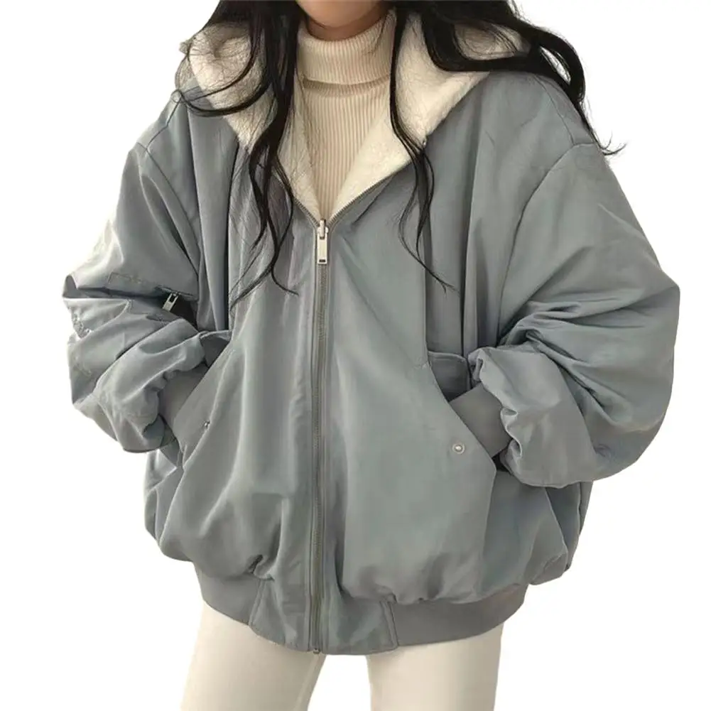 New Women Korean Oversized Zip Double-sided Winter Warm Thickened Reversible Jacket Loose Hooded Top Fashion Ladies Jacket Coat
New Women Korean Oversized Zip Double-sided Winter Warm Thickened Reversible Jacket Loose Hooded Top Fashion Ladies Jacket Coat