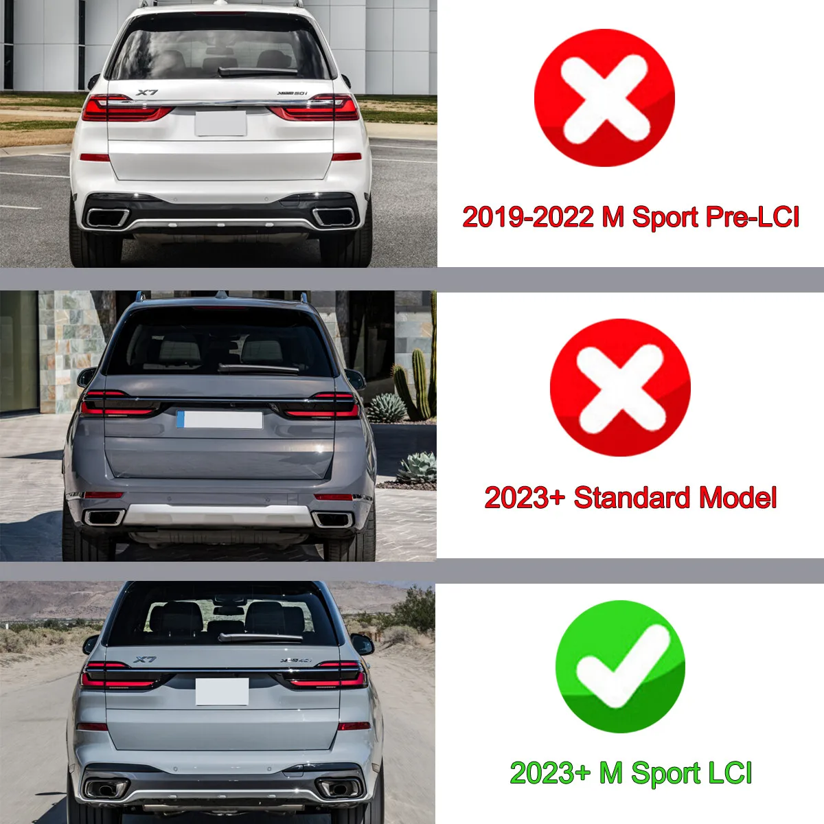 Replace FOR BMW X7 GLOSS BLACK Bumper Surround G07 Sport 4-door 2023 2024 FRONT SPLITTER REAR DIFFUSER SPOILER BODY KIT Refit Replace FOR BMW X7 GLOSS BLACK Bumper Surround G07 Sport 4-door 2023 2024 FRONT SPLITTER REAR DIFFUSER SPOILER BODY KIT Refit