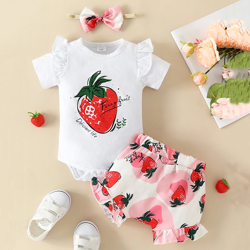 2023-05-21 Lioraitiin 0-18M Baby Girl Letter Strawberry/Kiwifruit Print Crew Neck Short Sleeve Kids Romper Ruffles Shorts
2023-05-21 Lioraitiin 0-18M Baby Girl Letter Strawberry/Kiwifruit Print Crew Neck Short Sleeve Kids Romper Ruffles Shorts