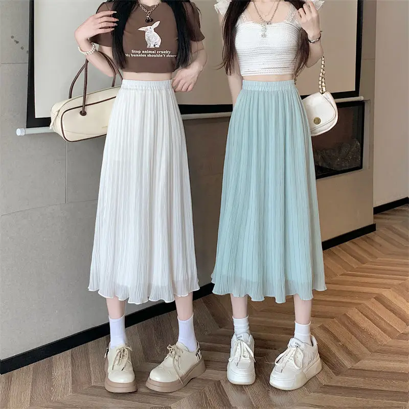2024 Women's Spring Summer New High Waist Long Skirt Female Solid Color A-line Skirts Ladies Loose Chiffon Pleated Skirt B83
2024 Women's Spring Summer New High Waist Long Skirt Female Solid Color A-line Skirts Ladies Loose Chiffon Pleated Skirt B83