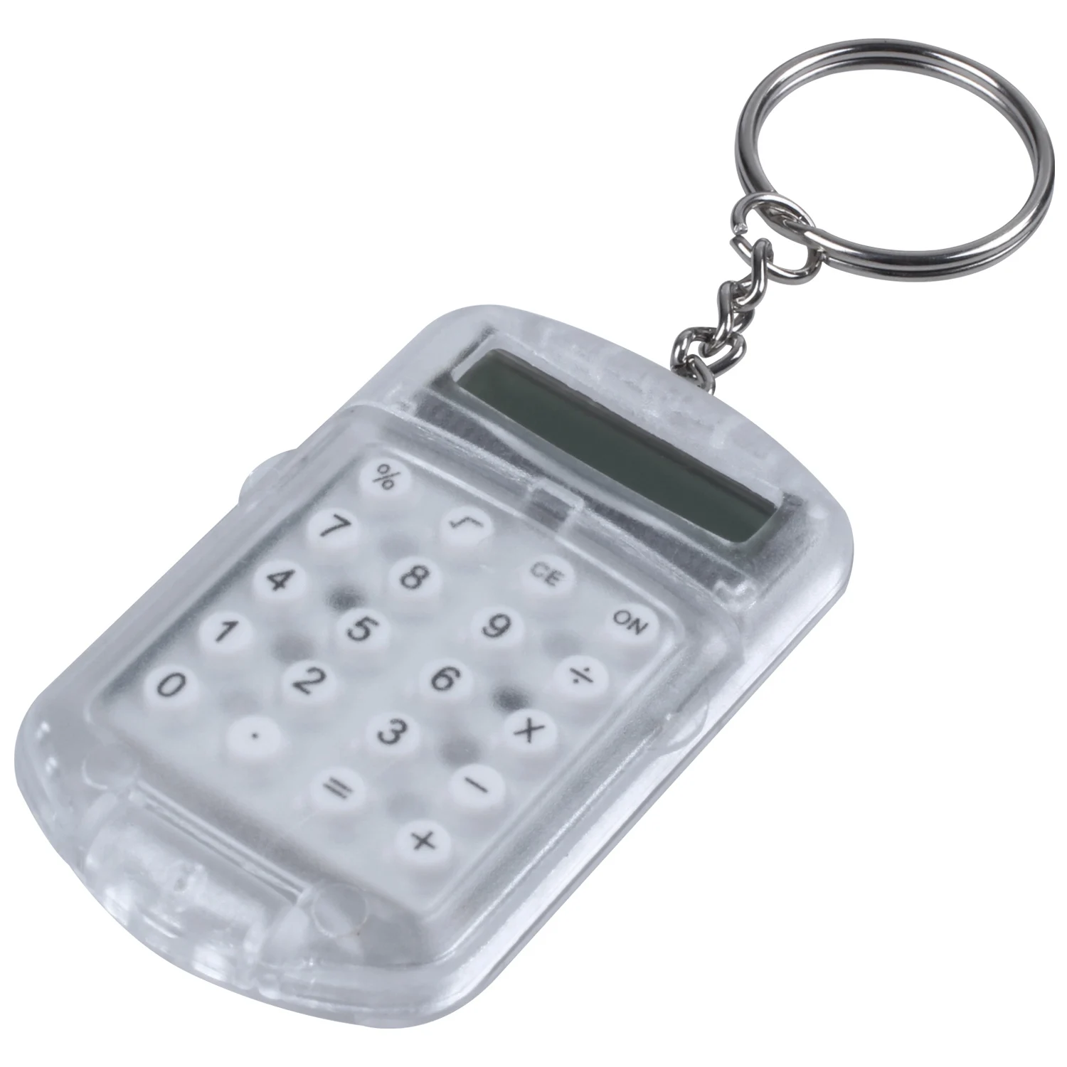 

Clear Plastic Casing 8 Digits Electronic Mini Calculator w Keychain