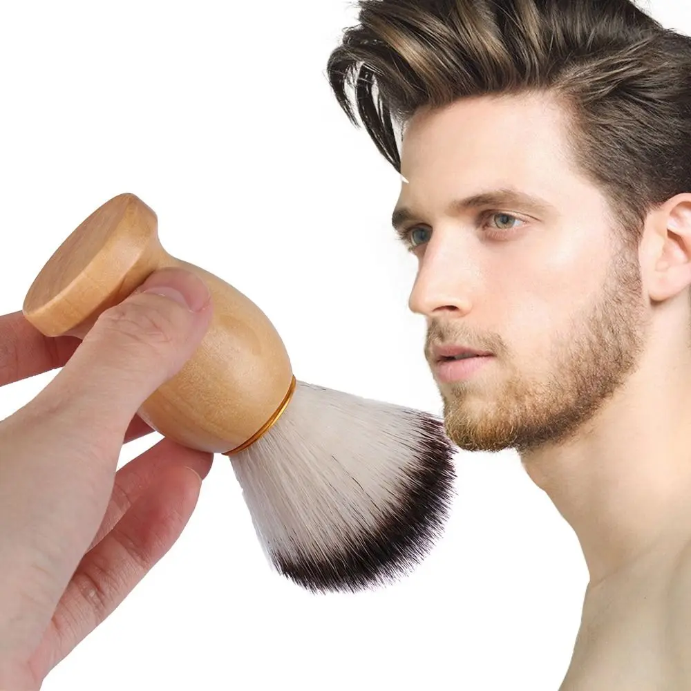 

Beauty Makeup Razor Brushes Wood Handle Mustache Men's Shaving Brush Facial Beard Cleaning Badger Hair