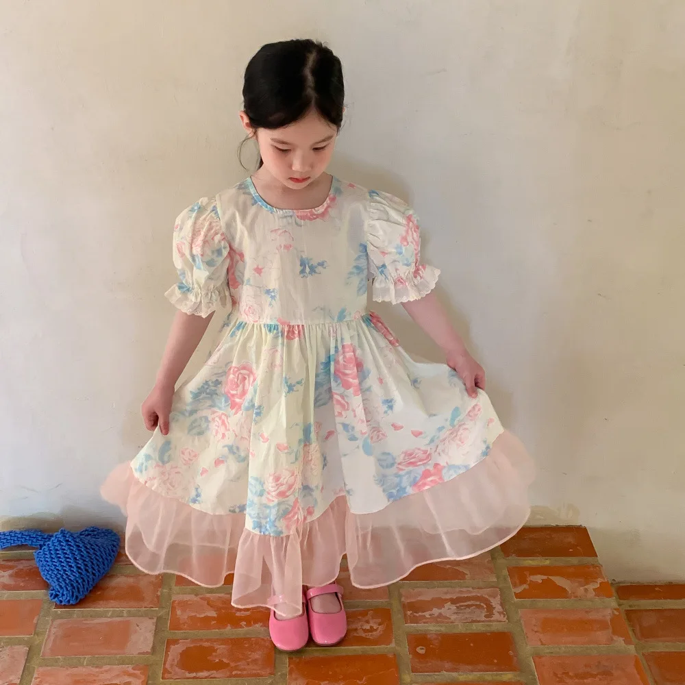 2023 Summer New Girls Korean Ink Painting Puff Sleeve Dress Children Piecing Yarn Princess Skirt Kids Toddler Sweet Cute Dresses
2023 Summer New Girls Korean Ink Painting Puff Sleeve Dress Children Piecing Yarn Princess Skirt Kids Toddler Sweet Cute Dresses