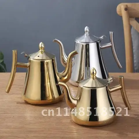 1.5L/2L Stainless Steel Induction Cooker Kettle Thick Golden Silver Tea Pot With Filter Heat Resistant Coffee Pot
1.5L/2L Stainless Steel Induction Cooker Kettle Thick Golden Silver Tea Pot With Filter Heat Resistant Coffee Pot