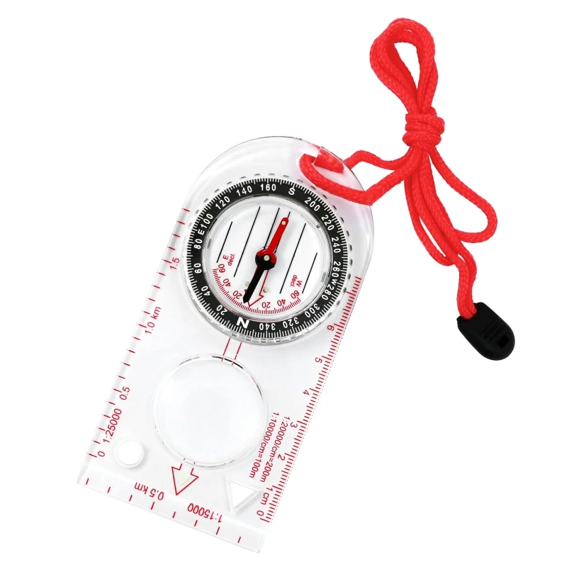 

Outdoor White Mountaineering Acrylic Mini Scale North Needle for Map Reading Professional Field Compass Portable Scale