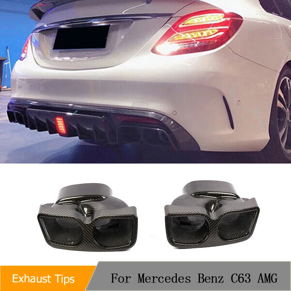 2 шт. черные автомобильные выхлопные наконечники из сухого углеродного волокна, глушитель для Mercedes-AMG C63 W205 S205 C205 A205 C63 AMG четыре выхлопных отверстия, 1 пара 
2 шт. черные автомобильные выхлопные наконечники из сухого углеродного волокна, глушитель для Mercedes-AMG C63 W205 S205 C205 A205 C63 AMG четыре выхлопных отверстия, 1 пара