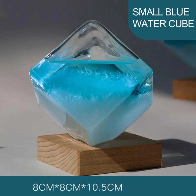 

Creative Weather Forecast Storm Glass Water Cube Barometer Desktop Transparent Crystal Bottle Birthday Gift Home Decoration