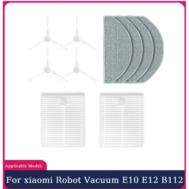 10PCS Replacement Parts For Xiaomi Robot Vacuum E10 E12 B112 Vacuum Parts Side Brush Hepa Filter Mop Cloth
10PCS Replacement Parts For Xiaomi Robot Vacuum E10 E12 B112 Vacuum Parts Side Brush Hepa Filter Mop Cloth