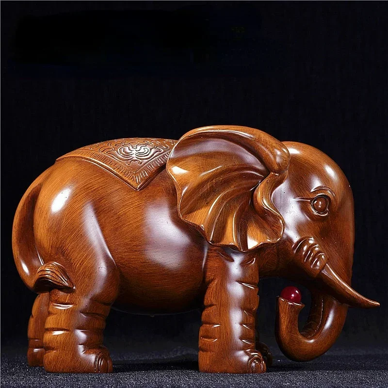 

Elephant ornaments a pair of lucky feng shui elephant TV wine cabinet porch living room study decoration crafts opening gifts