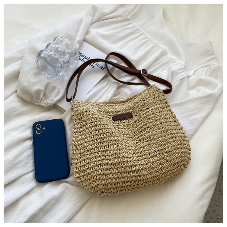 Summer Woven Travel Tote - Large Capacity Straw Beach Shoulder Bag 9 Sa3665efb546d4e61957145c7ec6d5bf2o