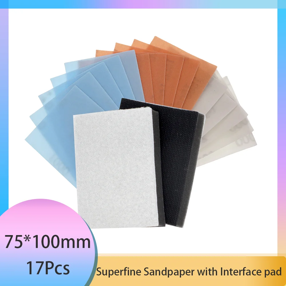 75x100mm Superfine Polishing Sandpaper 17pcs FV Sanding Disc Kit Soft Polish 1000 to 2000 Grit for Automotive Paint Sanding
75x100mm Superfine Polishing Sandpaper 17pcs FV Sanding Disc Kit Soft Polish 1000 to 2000 Grit for Automotive Paint Sanding