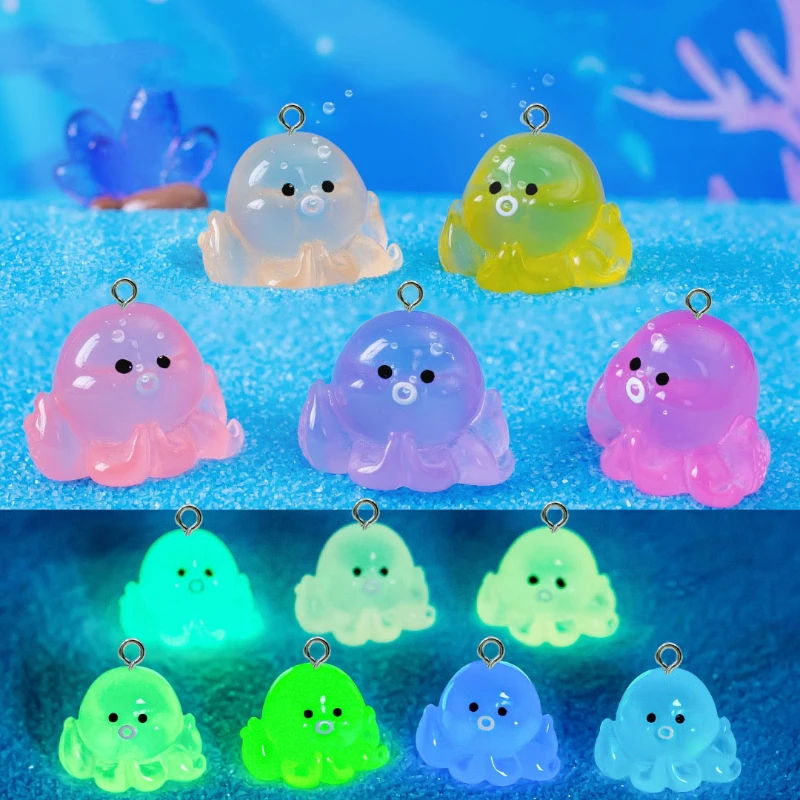 10pcs Luminous Small Octopus Resin Charms for Jewelry Diy Making Earring Necklace Keychain Cute Marine Animal Pendants Supplies
10pcs Luminous Small Octopus Resin Charms for Jewelry Diy Making Earring Necklace Keychain Cute Marine Animal Pendants Supplies