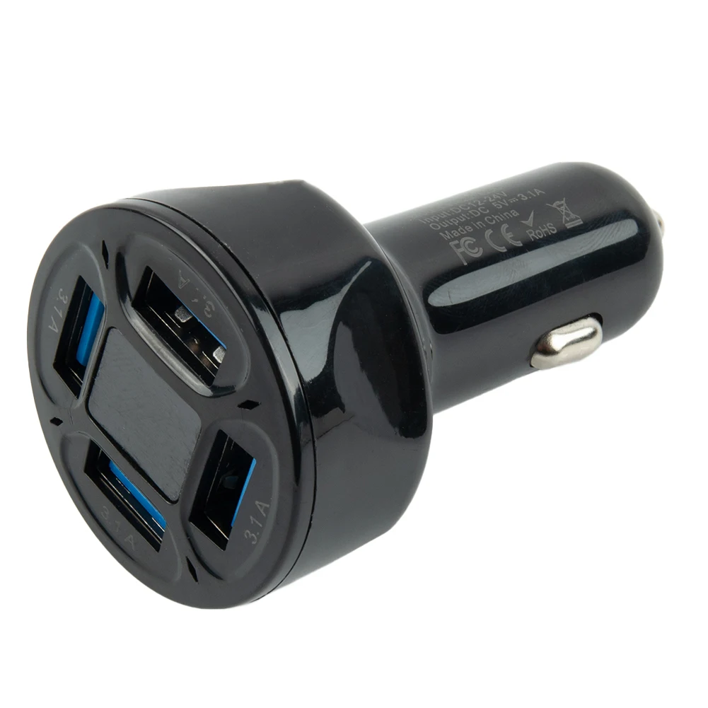 Charger Car Charger 12-24V 3.1A Fast Charging 4Ports USB Car Charger Adapter Car Accessories LED Display Monitors
Charger Car Charger 12-24V 3.1A Fast Charging 4Ports USB Car Charger Adapter Car Accessories LED Display Monitors