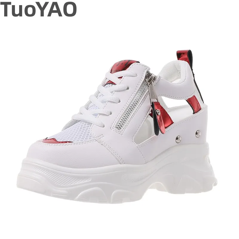 Women Chunky Sneakers Breathable Hollow Out Shoes 7.5CM Wedge Heels Platform Shoes Chaussures Femme Summer Sports Dad Shoes New
Women Chunky Sneakers Breathable Hollow Out Shoes 7.5CM Wedge Heels Platform Shoes Chaussures Femme Summer Sports Dad Shoes New