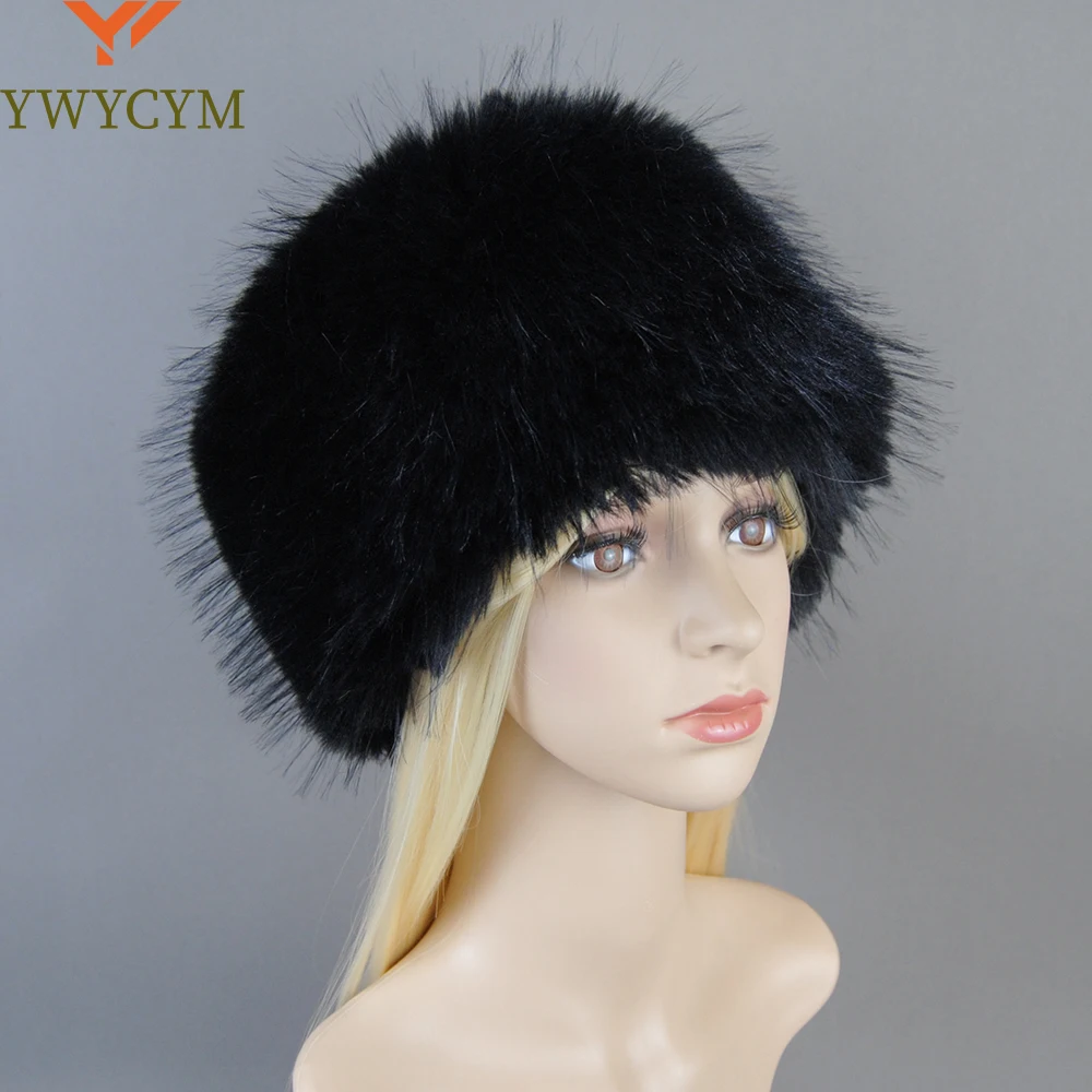 

False Fox Fur Beanies Women Winter Warm Fluffy Popular Russia Style Female Round Cap Fashion False Fox Fur Hats