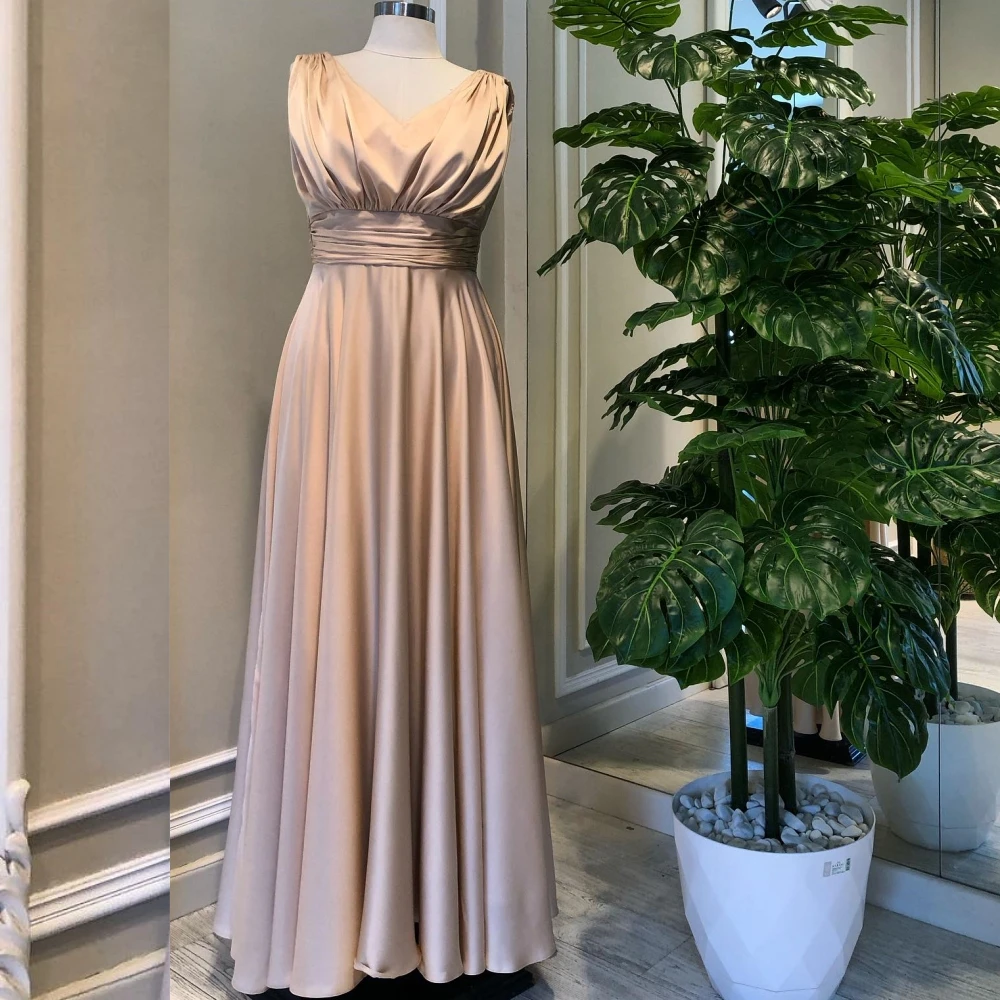 Simple Satin Pleat A-line V-neck Long Dresses Homecoming Dresses Chinese Style Simple Fashion Elegant Exquisite High Quality
Simple Satin Pleat A-line V-neck Long Dresses Homecoming Dresses Chinese Style Simple Fashion Elegant Exquisite High Quality