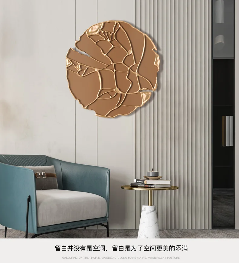Living Room Luxury Iron Wall Decoration Modern Round Metal Wall Pendant For Hallway Dining Room Simple Home Decoration 60cm Living Room Luxury Iron Wall Decoration Modern Round Metal Wall Pendant For Hallway Dining Room Simple Home Decoration 60cm