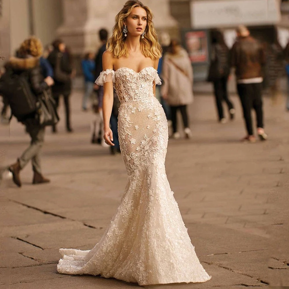 Роскошное свадебное платье-Русалка с открытыми плечами без рукавов с открытой спиной сексуальное кружевное платье со шлейфом Аппликация Свадебное платье 2024
Роскошное свадебное платье-Русалка с открытыми плечами без рукавов с открытой спиной сексуальное кружевное платье со шлейфом Аппликация Свадебное платье 2024