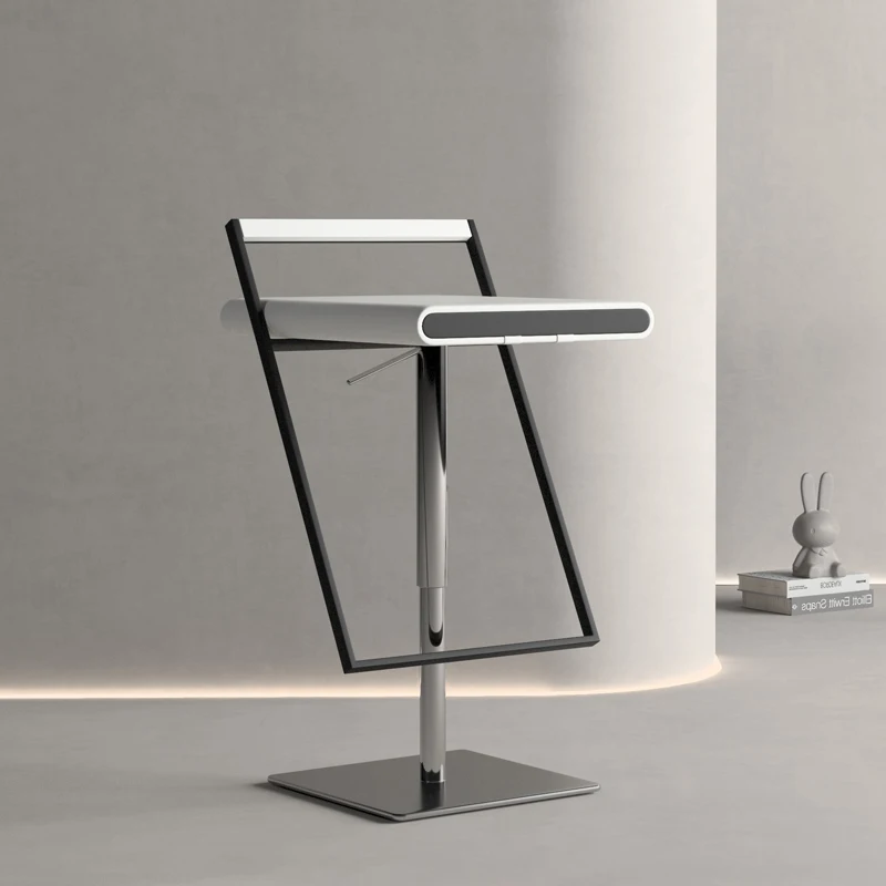 

Luxury Modern Bar Stool Leather Adjustable Counter Height Bar Chair Swivel Nordic Chaise De Bar Haute Restaurant Furniture