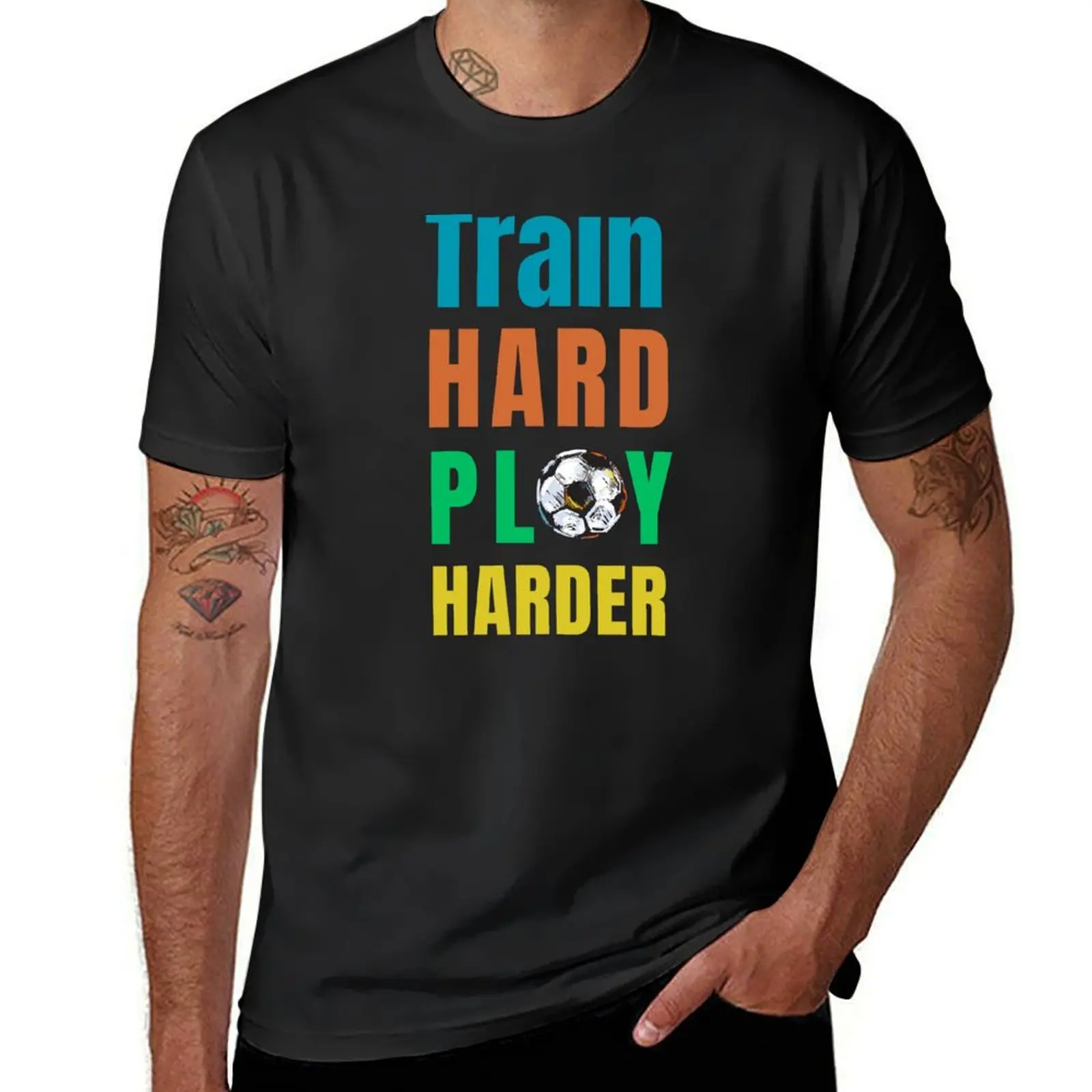 Train Hard, Play Harder - Soccer T-shirt sports fans boys animal print Men's t shirts
Train Hard, Play Harder - Soccer T-shirt sports fans boys animal print Men's t shirts
