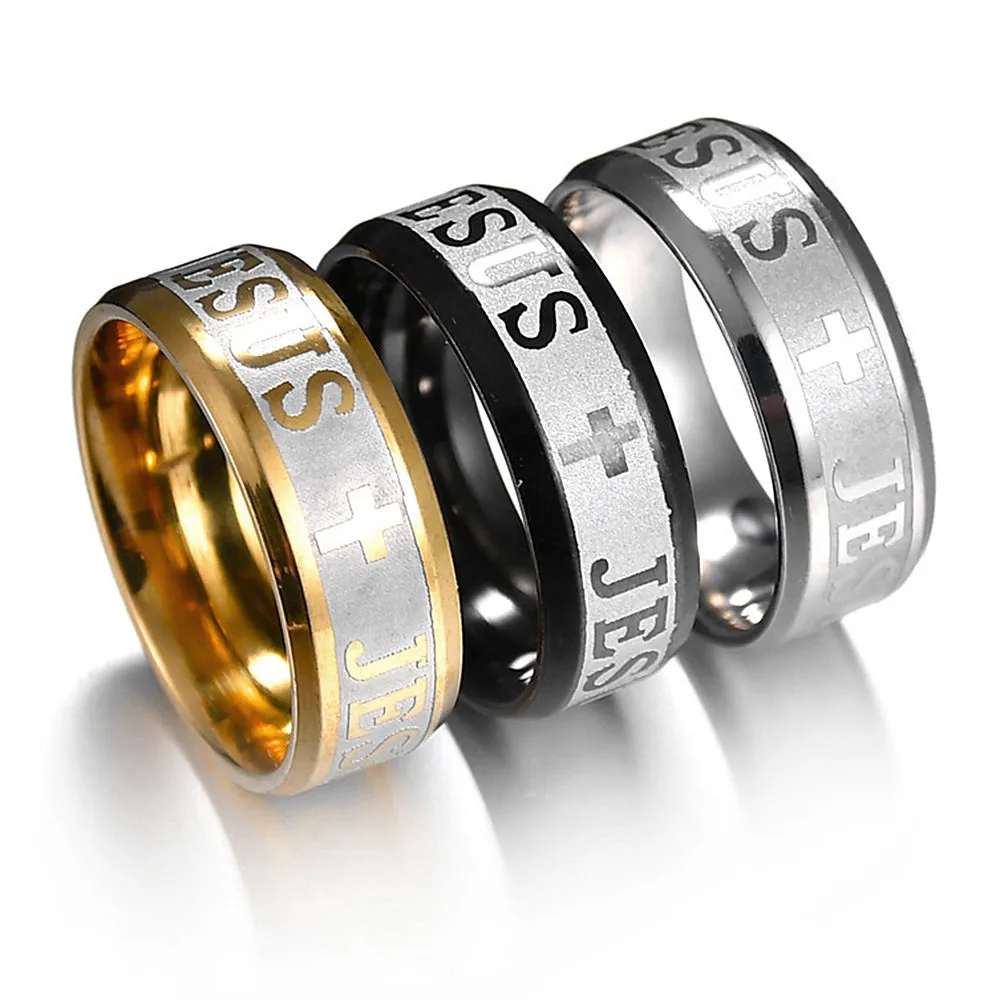 Stainless Steel Black Color Jesus Cross Ring Letter Bible Prayer Finger Rings For Men 8mm Amulet Jewelry
Stainless Steel Black Color Jesus Cross Ring Letter Bible Prayer Finger Rings For Men 8mm Amulet Jewelry