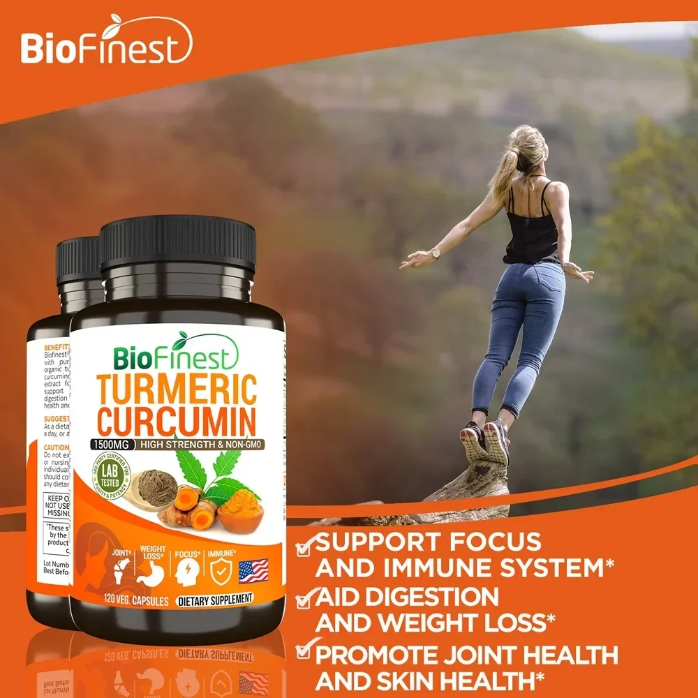 Biofinest Curcumin 1500 Mg 95% Curcumin - Fast Absorption Black Pepper Joint Heart Immune Supplement (120 Capsules) Biofinest Curcumin 1500 Mg 95% Curcumin - Fast Absorption Black Pepper Joint Heart Immune Supplement (120 Capsules)