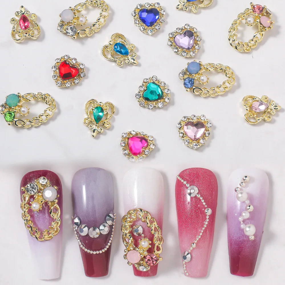 Golden Heart Chain Circle Nail Charms Crystal Rhinestone Nail Art Decoration Jewelry Accessories DIY Design Handcraft Bead 10pcs
Golden Heart Chain Circle Nail Charms Crystal Rhinestone Nail Art Decoration Jewelry Accessories DIY Design Handcraft Bead 10pcs