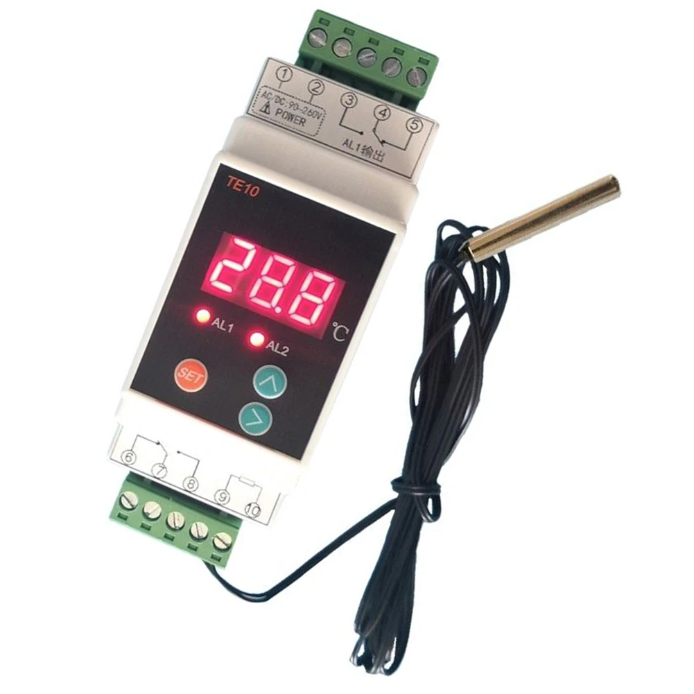 1pcs AC90~260V Din Rail Thermostat 2 Way Output Temperature Alarm Controller -40~110℃ AC90~260V Length 1.5m Thermostats
1pcs AC90~260V Din Rail Thermostat 2 Way Output Temperature Alarm Controller -40~110℃ AC90~260V Length 1.5m Thermostats