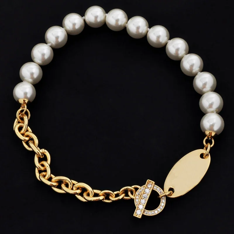 

S925 Silver Gold Silver Plated 3.0*1.5cm Oval-shaped Chrams Pearl Beads Necklace Bracelet Earrings Gifts W0096 W0097 W0098