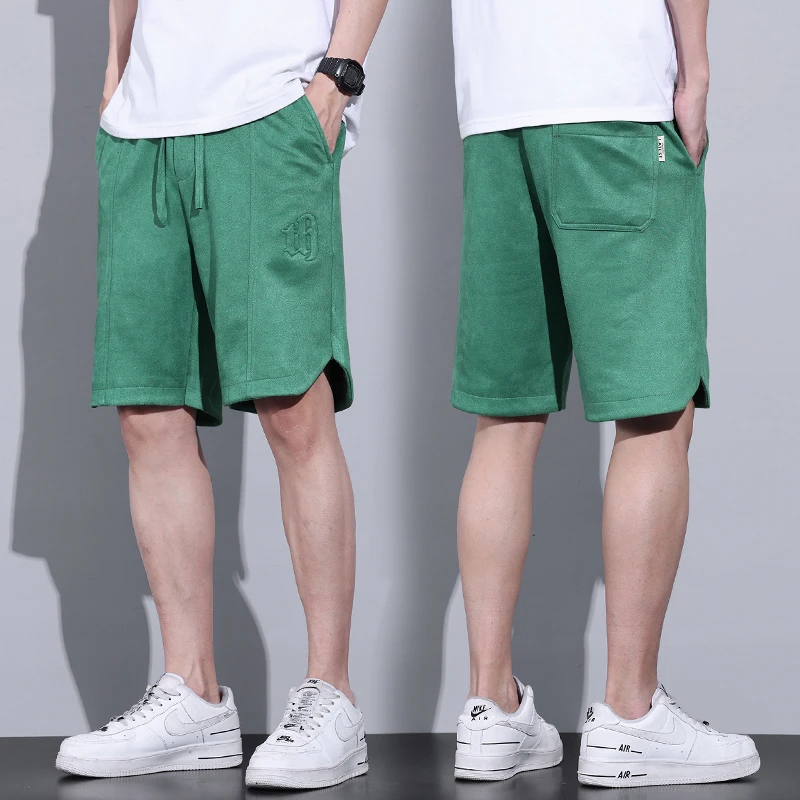 Summer Vintage Suede Casual Men Straight Leisure Shorts, American High Street Style Sports Jogger Breeches
Summer Vintage Suede Casual Men Straight Leisure Shorts, American High Street Style Sports Jogger Breeches