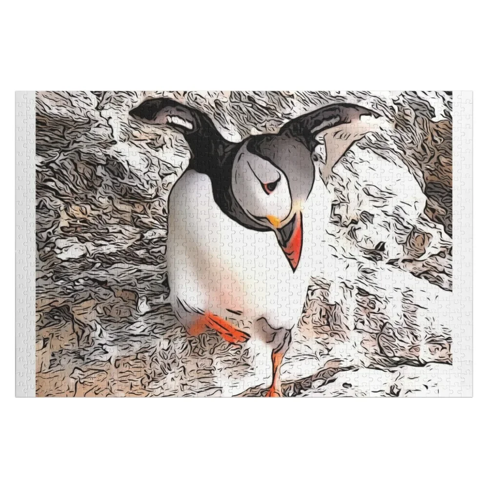 

Dancing puffin Jigsaw Puzzle Iq Name Wooden Toy Novel Toys For Children 2022 Puzzle