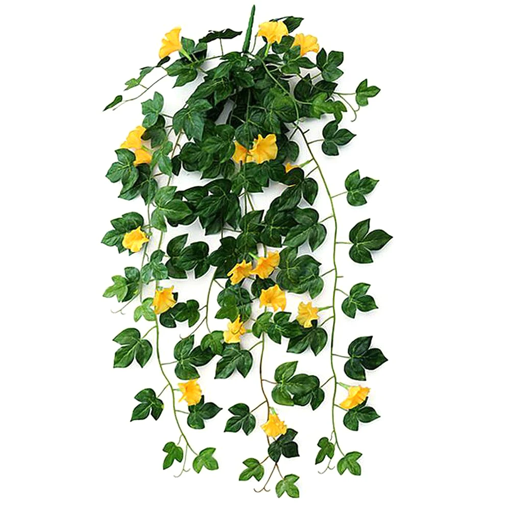 

Artificial Vines Morning Glory Hanging Plants Garland Fake Green Plant Flowers Artificial Grass Outdoor Terrace Home Decor Cheap