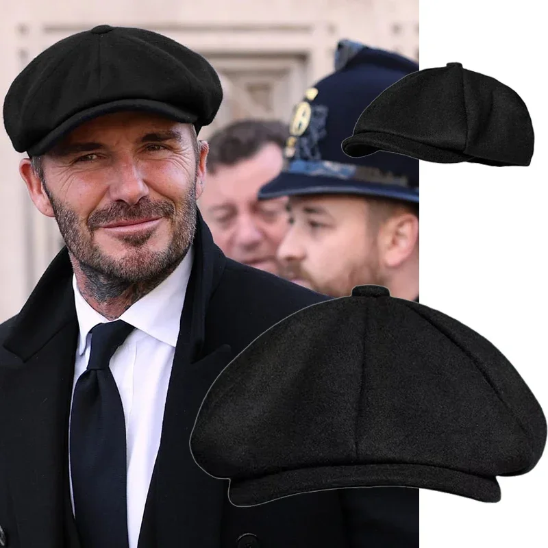 

Wool Newsboy Cap Black Khaki Men Women British Gatsby Retro Hat Driver Flat Cap for Male Vintage Beret for Men