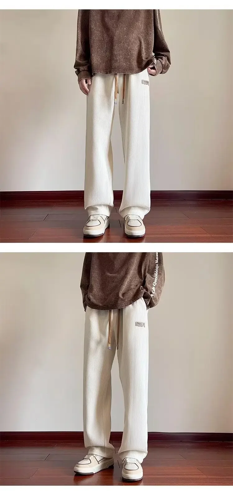 النمط الأمريكي الرجال سروال قصير الخريف/الشتاء الصوف مبطن فضفاض مستقيم الساق بناطيل كاجوال العصرية واسعة الساق الرجال السراويل النمط الأمريكي الرجال سروال قصير الخريف/الشتاء الصوف مبطن فضفاض مستقيم الساق بناطيل كاجوال العصرية واسعة الساق الرجال السراويل