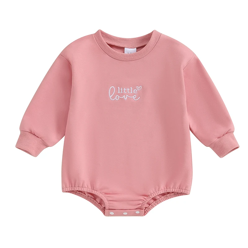 

Newborn Baby Girl Valentines Day Outfit Infant Boy Long Sleeve Romper Sweatshirt Bubble Love Heart Clothes