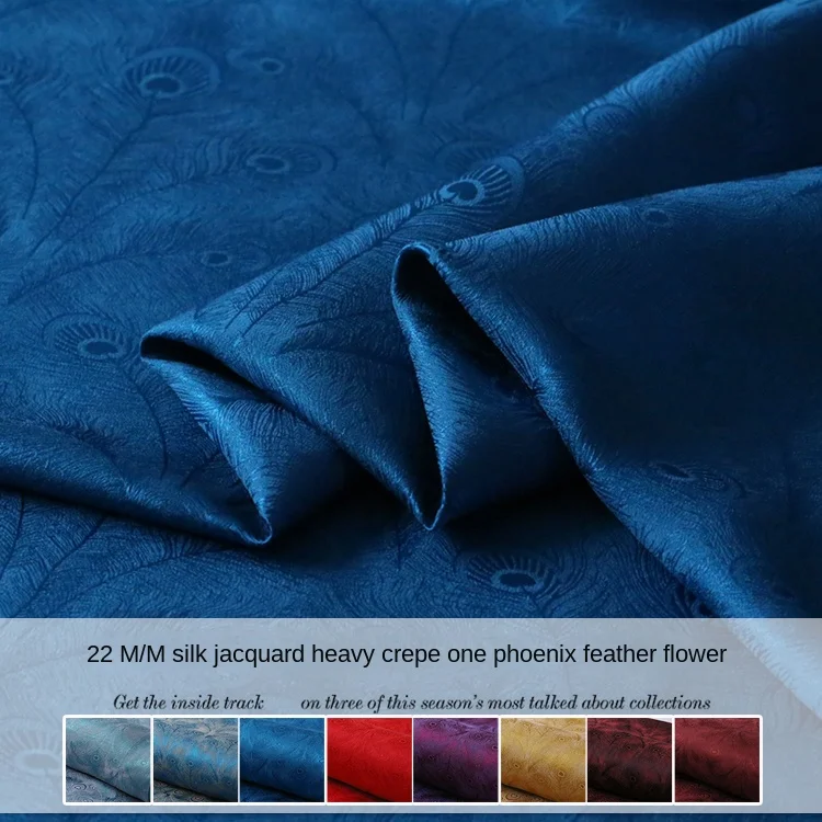 

Тяжелая жаккардовая шелковая крепированная ткань для платьев-Ципао, рубашки ханьфу, одежда для шитья, мягкая гладкая драпировка, удобная для измерителя