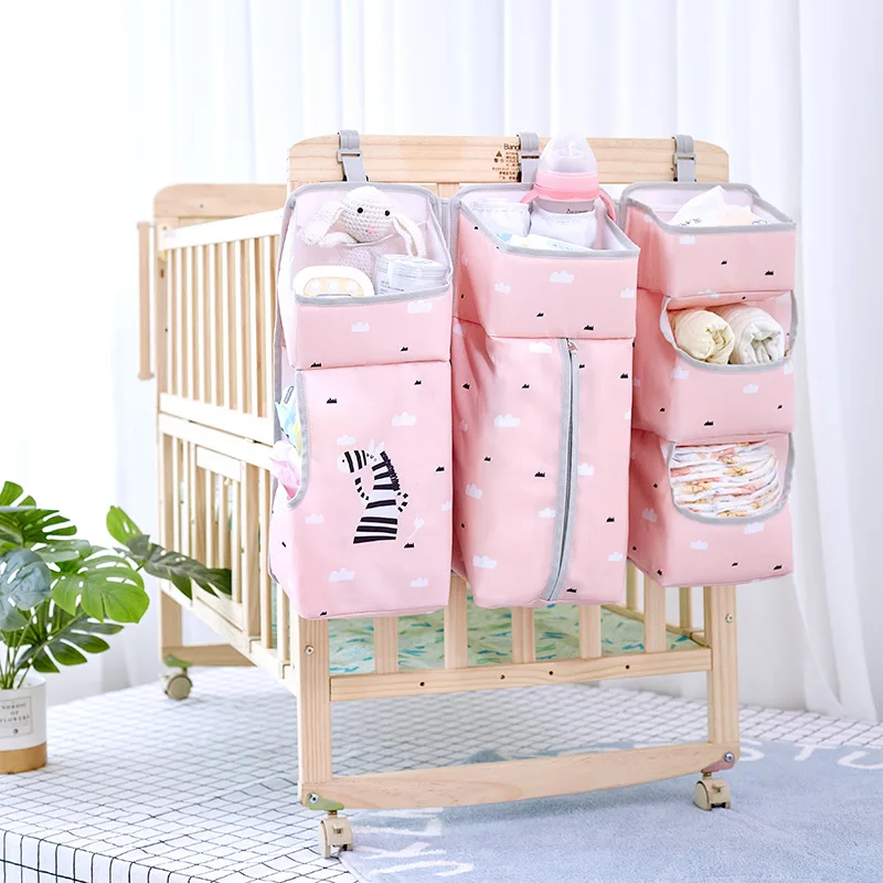 Premium 3-in-1 Hanging Crib Organizer with Storage Pockets | HavF Beauty Crib organizer Hanging crib organizer Baby diaper storage organizer Nursery hanging organizer Crib diaper caddy