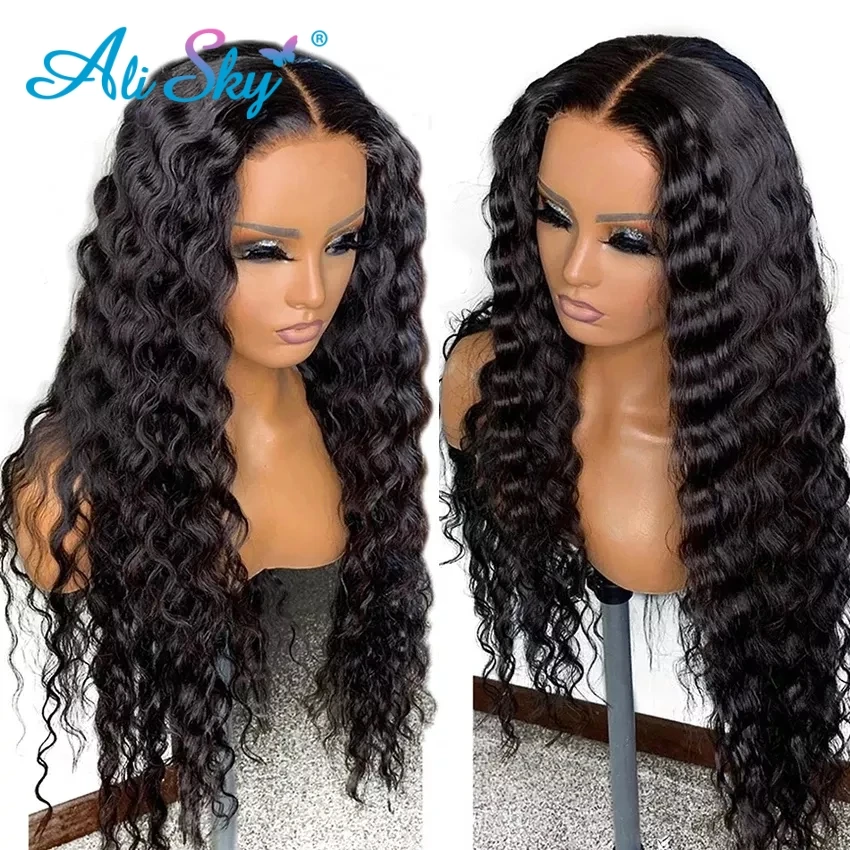 

30 32inch Deep Wave Wig 13X4 Lace Front Wig 5x5 hd lace closure wig Cheap human hair wigs on sale clearance For Women Ali Sky