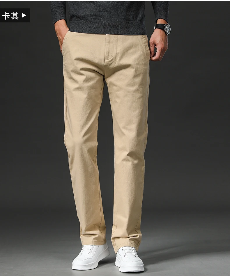 New in Spring Casual Pants Men Straight Fit Cotton Stretch Chino Trouser Male Formal Work Business Dress Khaki Fashion Regular 55 Sa382cf22aeaf46e5abcd64ea6f91a10aP