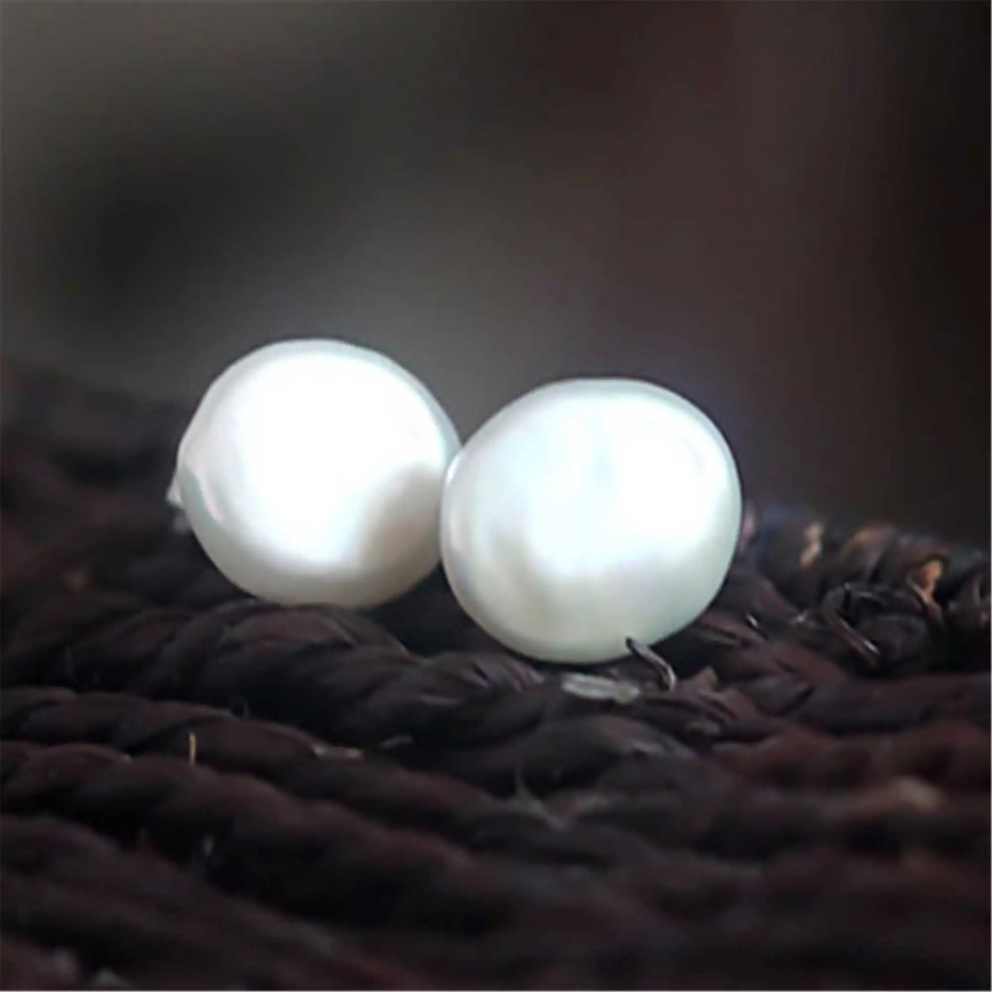 

Natural Cultured Freshwater Oval Baroque Pearl Silver Earrings Formal Anniversary Wedding Dangle Minimalist Clip-on Silver Hoop