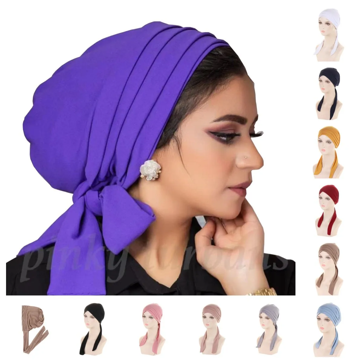 Ramadan Muslim Hijab Caps Crystal Hemp Women's Longtail Headscarf Hat Chemo Hats Hair Care Solid Color Turban Bonnet
Ramadan Muslim Hijab Caps Crystal Hemp Women's Longtail Headscarf Hat Chemo Hats Hair Care Solid Color Turban Bonnet